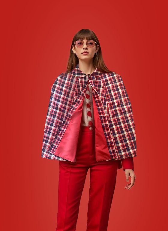 Plaid Cape | Flowers Are Red