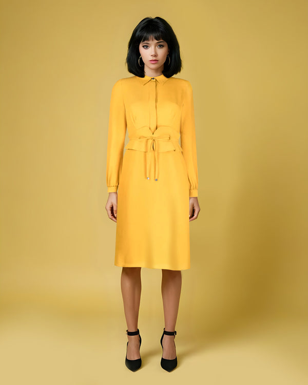 Gucci | Vintage |  Silk Midi Dress | Marigold